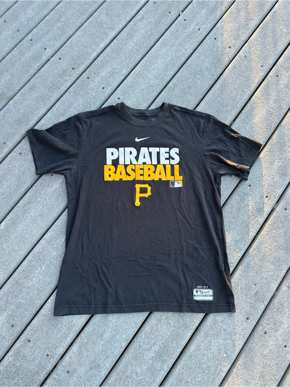 Nike Black Dri-Fit Performance Tee with White Logo Detail